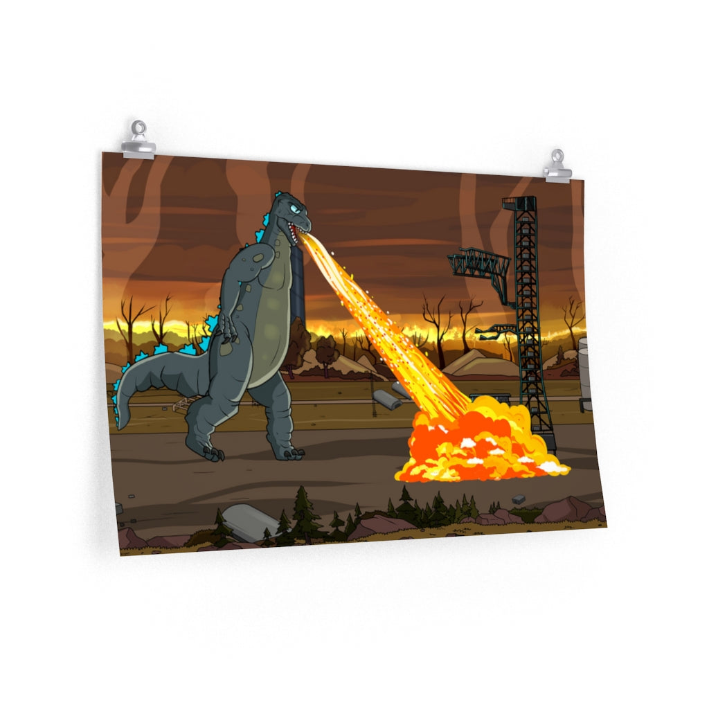 Mech vs Zilla Premium Matte horizontal posters