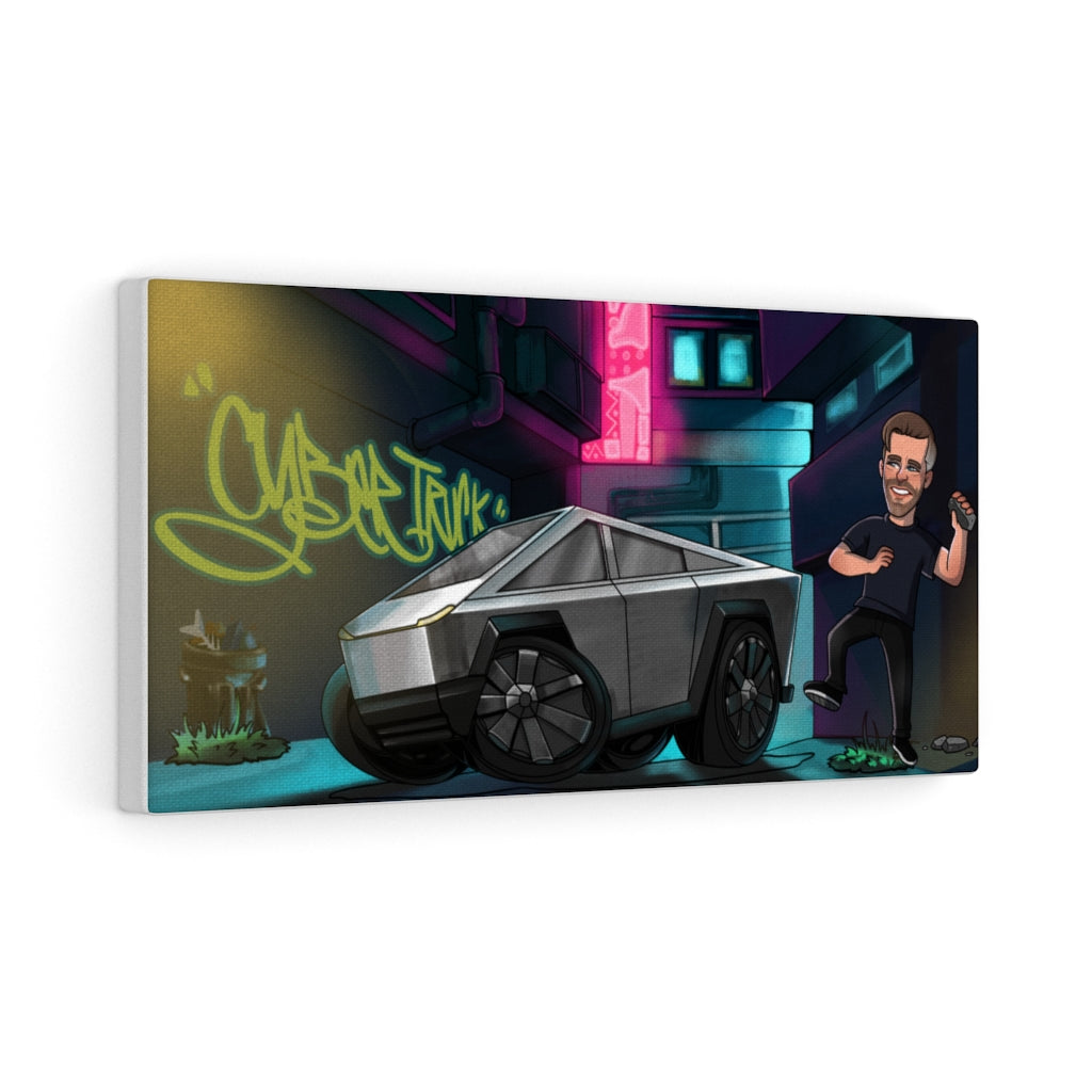 Cyberpunk Cybertruck (Throwing Rocks) Canvas Wraps