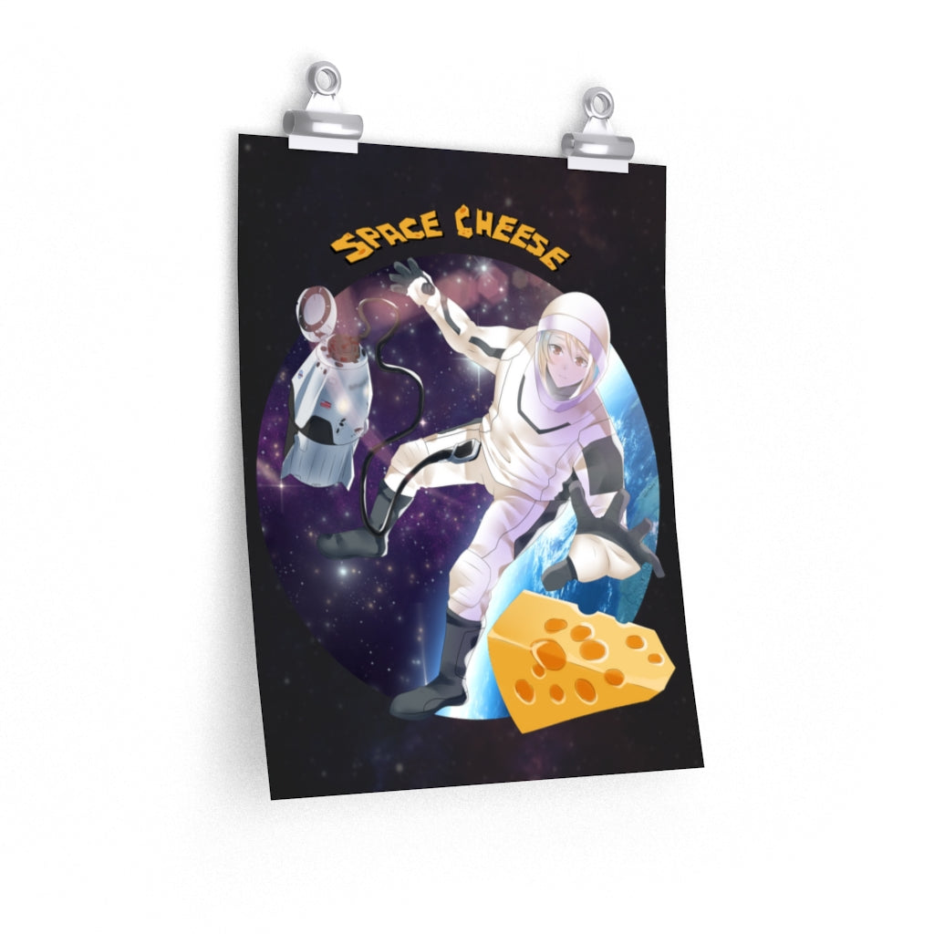 Space Cheese Poster vertical posters