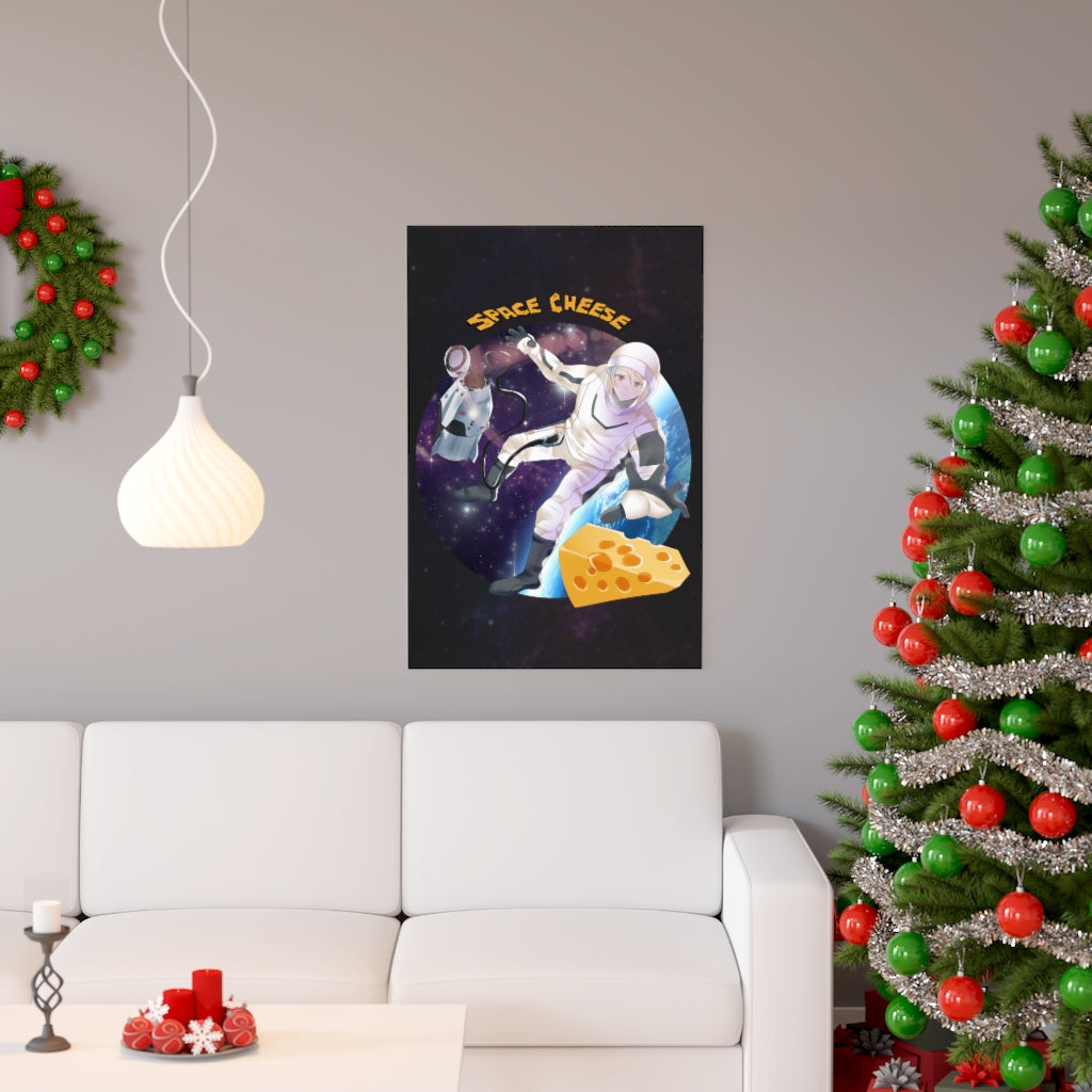 Space Cheese Poster vertical posters