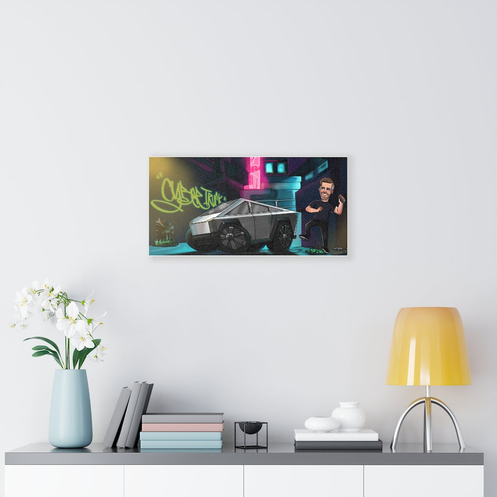 Cyberpunk Cybertruck (Throwing Rocks) Canvas Wraps